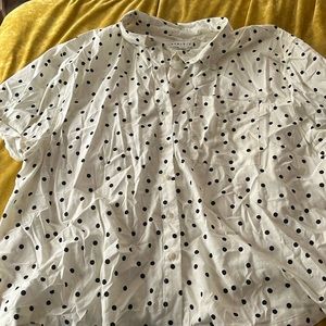NWOT - black and white polka dot blouse!
